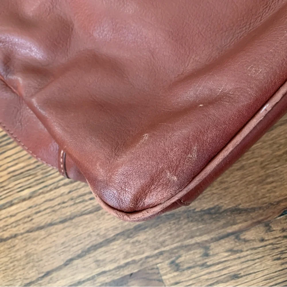 Liz Claiborne Brown Leather Laptop Briefcase Computer Bag